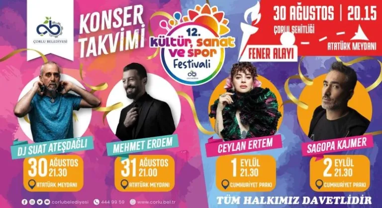 12. Kültür, Sanat ve Spor Festivali Başlıyor