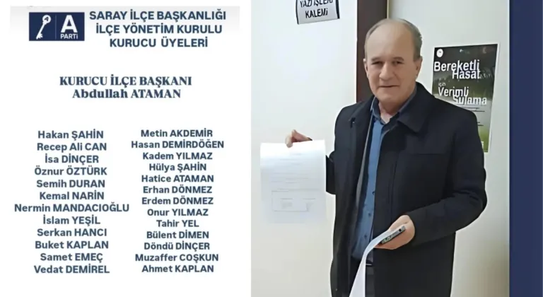 Anahtar Parti Saray İlçe Yönetimi Belli Oldu!