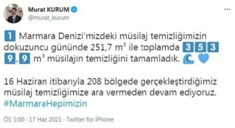  BAKAN KURUM: 3539,9 METREKÜP MÜSİLAJIN TEMİZLİĞİNİ TAMAMLADIK