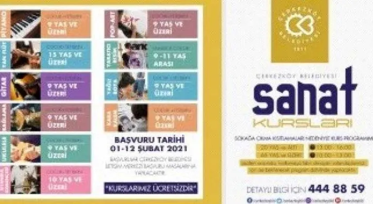 BELEDİYE, “KÜLTÜR SANAT KURSLARI KAYITLARIMIZ BAŞLIYOR”