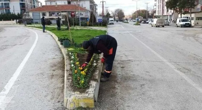 BELEDİYE, MEVSİMLİK ÇİÇEK EKİMİNE BAŞLADI