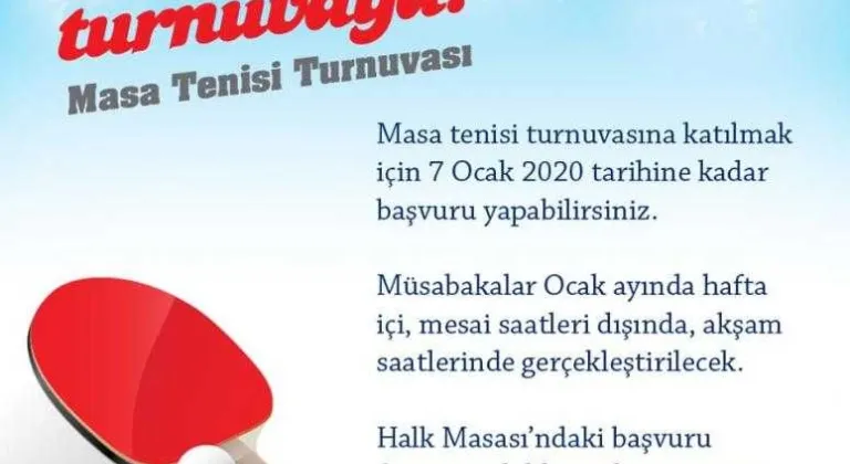 Belediyeden Masa Tenisi Turnuvası