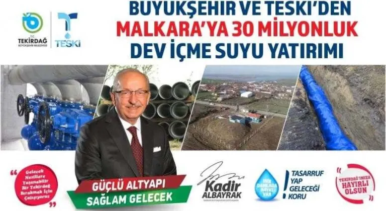 BÜYÜKŞEHİR BELEDİYESİ’NDEN MALKARA’YA 22 BİN 832 METRE İÇME SUYU HATTI