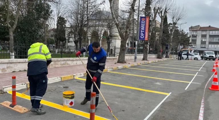 Büyükşehir Saray’da Park Yeri Çizim Çalışmalarını Başlattı