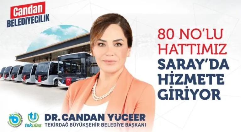 BÜYÜKŞEHİR’İN 80 NO’LU HAT HİZMETİ SARAY’DA DEVREYE GİRİYOR