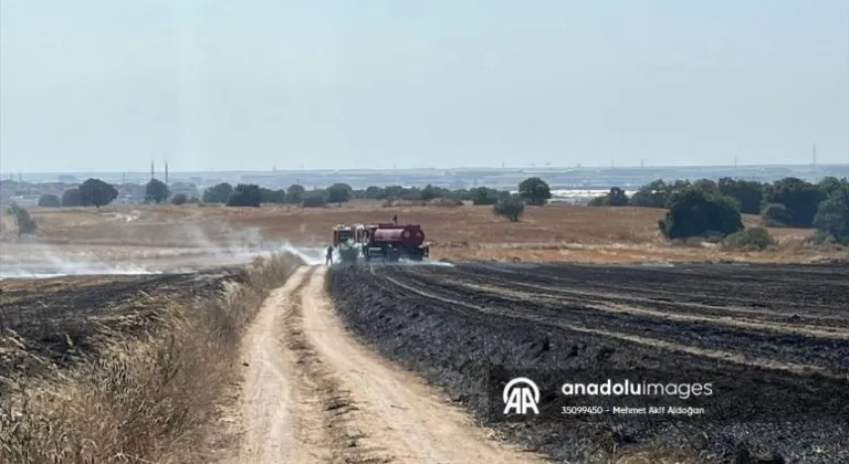 Çerkezköy’de çıkan anız yangını söndürüldü