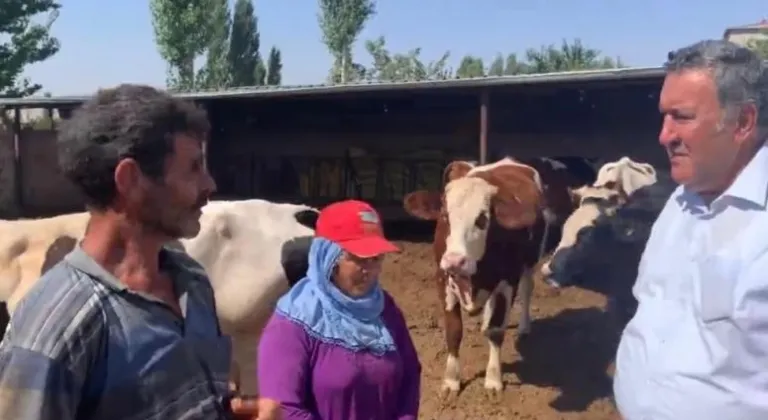 CHP Milletvekili Ömer Fethi Gürer, hayvancılık yapan çiftin sorunlarını dinledi