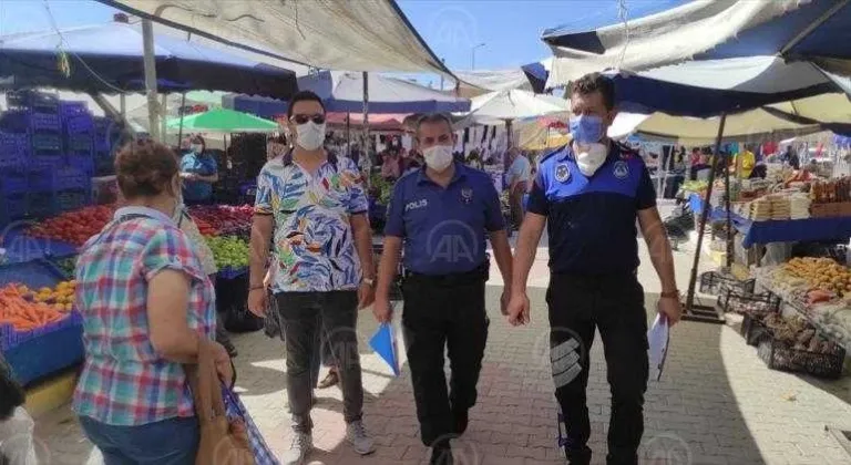 Edirne'de maske takmayan pazarcılara para cezası kesildi