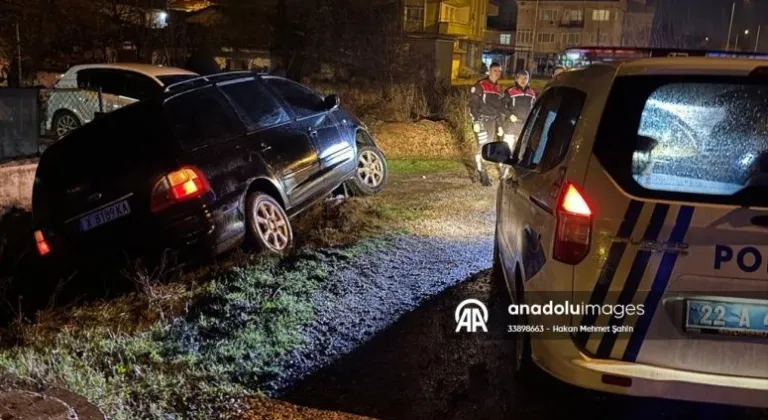 Edirne'de polisten kaçan otomobil sürücüsü uzun süren takip sonucu yakalandı