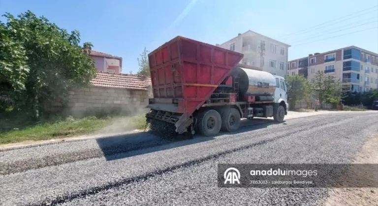 Lüleburgaz'da yol yapım çalışmaları sürüyor