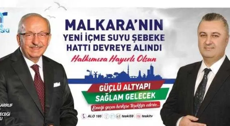 MALKARA’NIN YENİ İÇME SUYU ŞEBEKE HATTI DEVREYE ALINDI