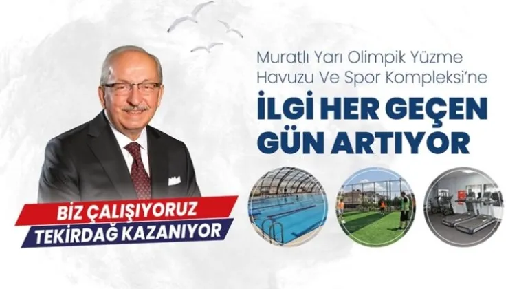 MURATLI YARI OLİMPİK YÜZME HAVUZU VE SPOR KOMPLEKSİ’NE İLGİ HER GEÇEN GÜN ARTIYOR