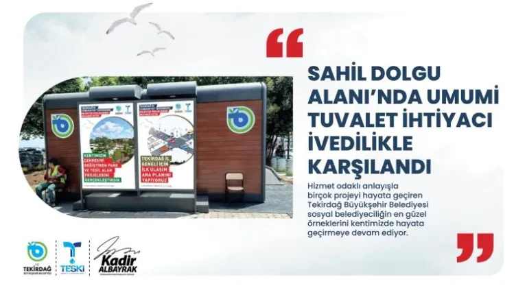 SAHİL DOLGU ALANI’NDA UMUMİ TUVALET İHTİYACI İVEDİLİKLE KARŞILANDI