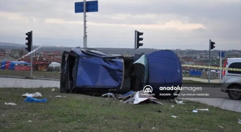 Saray'da takla atan otomobilin sürücüsü hayatını kaybetti