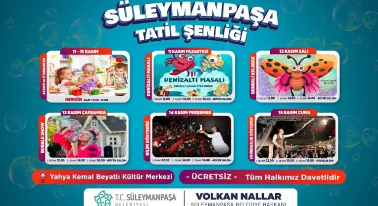 Süleymanpaşa Belediyesinden Çocuklara Ara Tatil Müjdesi