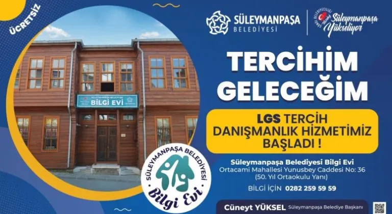 Süleymanpaşa Belediyesinden LGS adaylarına tercih desteği