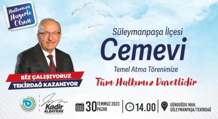 SÜLEYMANPAŞA İLÇESİ CEMEVİNİN TEMELİ ATILIYOR