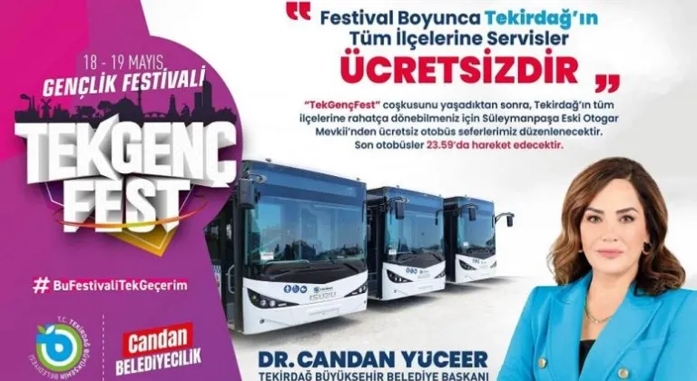 TEKGENÇFEST BOYUNCA İLÇELERE ULAŞIM ÜCRETSİZ