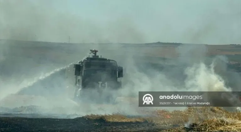 Tekirdağ Emniyet Müdürlüğü il genelinde çıkan yangınlara TOMA'larla destek verdi