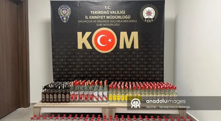 Tekirdağ'da 227 şişe kaçak içki ve 62 litre kaçak etil alkol ele geçirildi