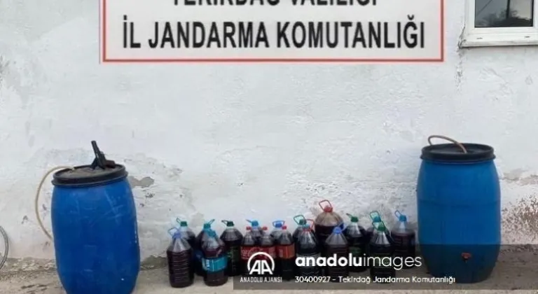 Tekirdağ'da 420 litre kaçak içki ele geçirildi