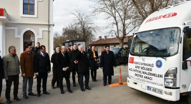 Tekirdağ'da besiciler afetzedeler için 212 küçükbaş, 9 büyükbaş hayvan bağışladı