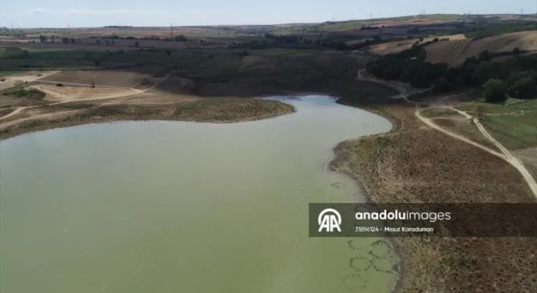 Tekirdağ'da Bıyıkali Göleti'nin su seviyesi azaldı