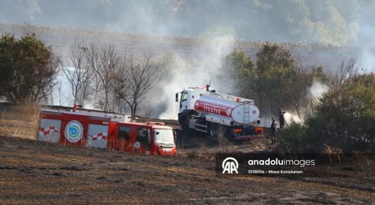 Tekirdağ'da çıkan anız yangını söndürüldü