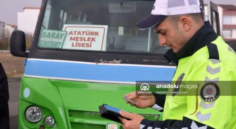 Tekirdağ'da okul servis araçları denetlendi