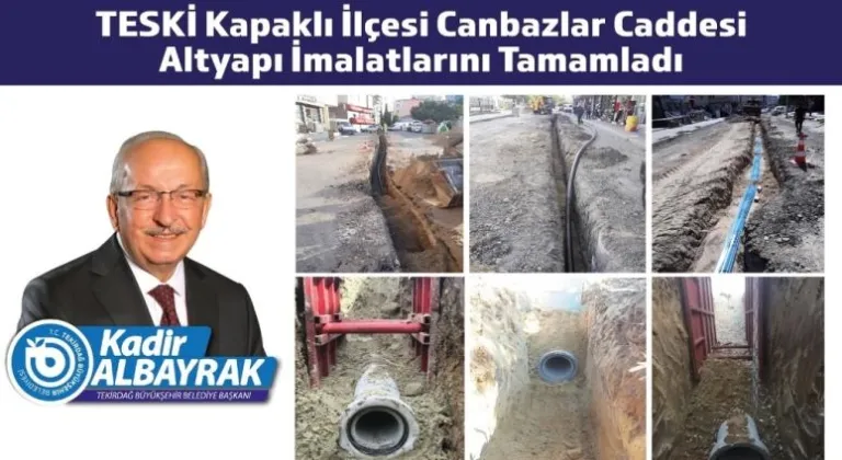 TESKİ KAPAKLI İLÇESİ CANBAZLAR CADDESİ ALTYAPI İMALATLARINI TAMAMLADI