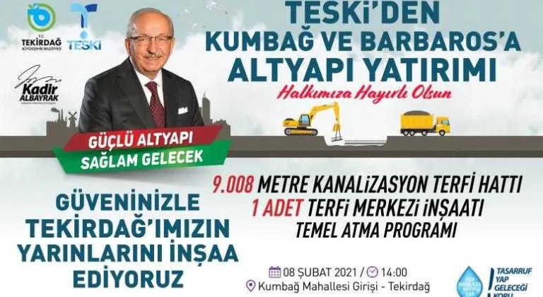 TESKİ’DEN KUMBAĞ VE BARBAROS’A ALTYAPI YATIRIMI