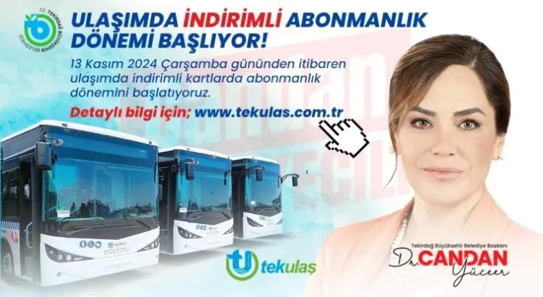 ULAŞIMDA İNDİRİMLİ ABONMALIK DÖNEMİ BAŞLIYOR