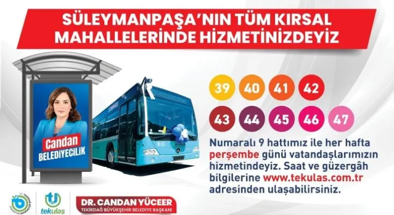 ULAŞIMDA, SÜLEYMANPAŞA'NIN TÜM KIRSAL MAHALLELERİNDEYİZ