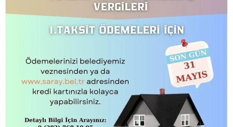 VERGİ ÖDEMELERİNDE SON GÜN 31 MAYIS